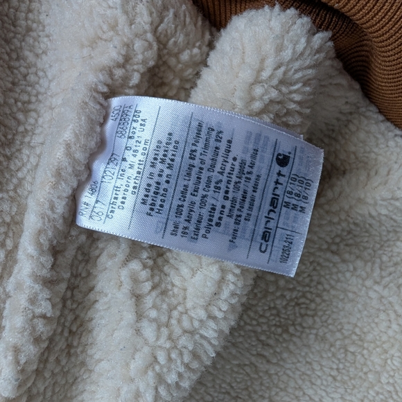 Medium Carhartt Sherpa-Lined Hooded Work Vest - Tan - Picture 9 of 9